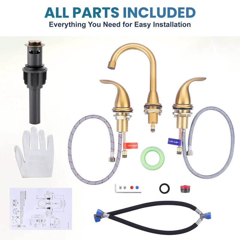 WOWOW 8 in. Widespread Double Handle Bathroom Faucet