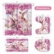 preview thumbnail 12 of 22, 4 Pcs HummingBird Flower Shower Curtain Sets with Rugs for Bathroom Decor, Vintage Floral (Hooks Not Included)