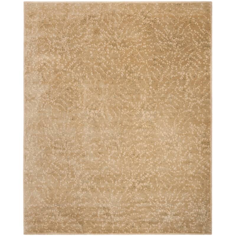 Martha Stewart by SAFAVIEH Hand-knotted Sakura Silk/ Wool Rug - 8' x 10' - Pewter/Teal