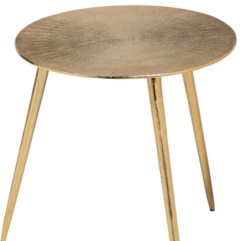 Modern Gold Metal Round Side End Table with 3-Leg Base for Living Room Bedroom or Entryway
