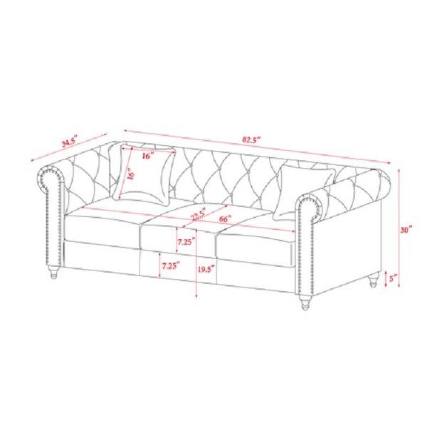 2 Piece Living Room Sofa Set, including 3Seater Sofa and Loveseat