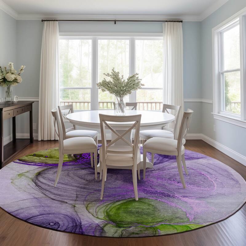 Almisi Artistic Abstract Weather Resistant Blended Style Outdoor Rug
