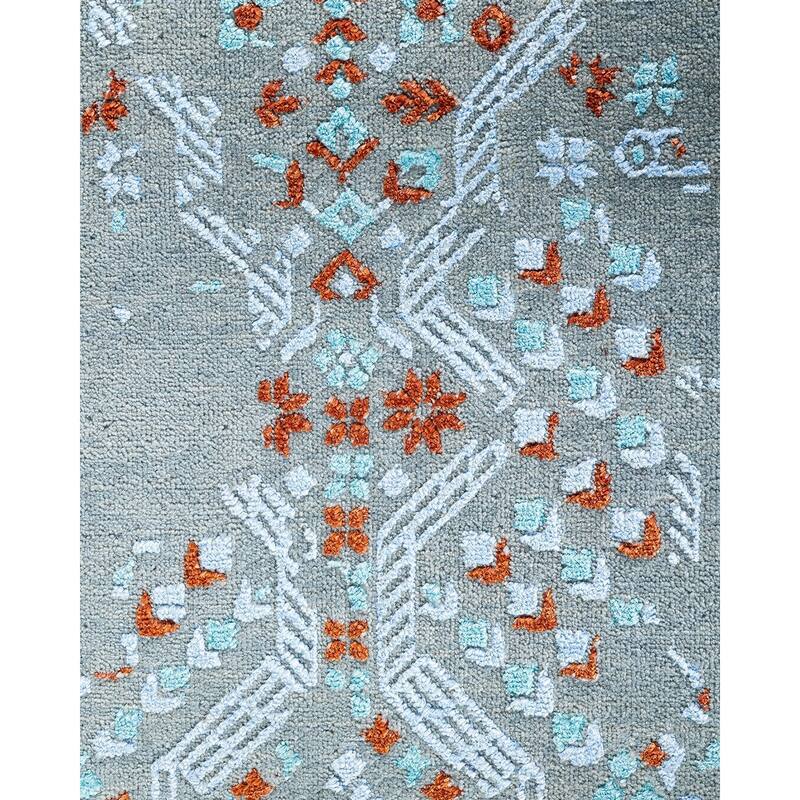 Ikat One-of-a-Kind Hand-Knotted Area Rug - Gray, 8' 10" x 11' 10" - 8' 10" x 11' 10"