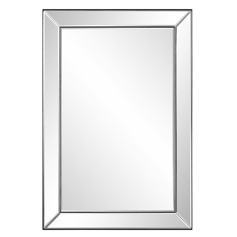 Copper Grove Mirrored Dark Bronze Frame Rectangular Wall Mirror
