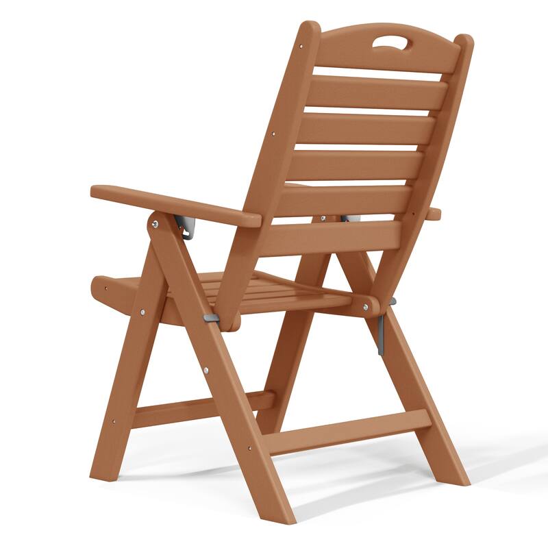 Laguna Foldable Highback Patio Dining Chair with Adjustable Recline Feature
