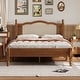 preview thumbnail 2 of 18, Wood Platform Bed with Natural Rattan Headboard, Minimalist Design for Bedroom