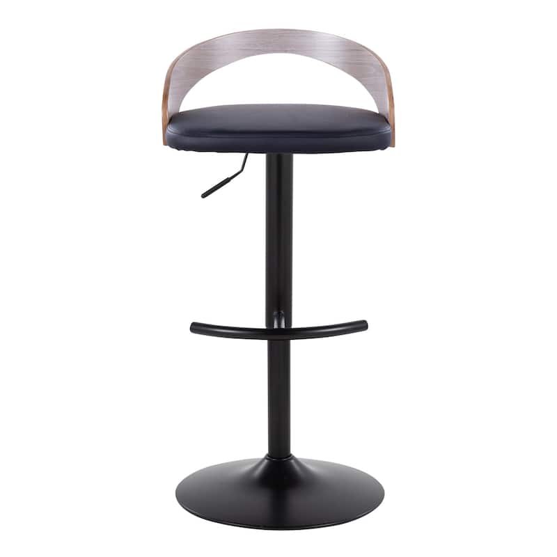 Grotto Adjustable Barstool with Black Base - N/A