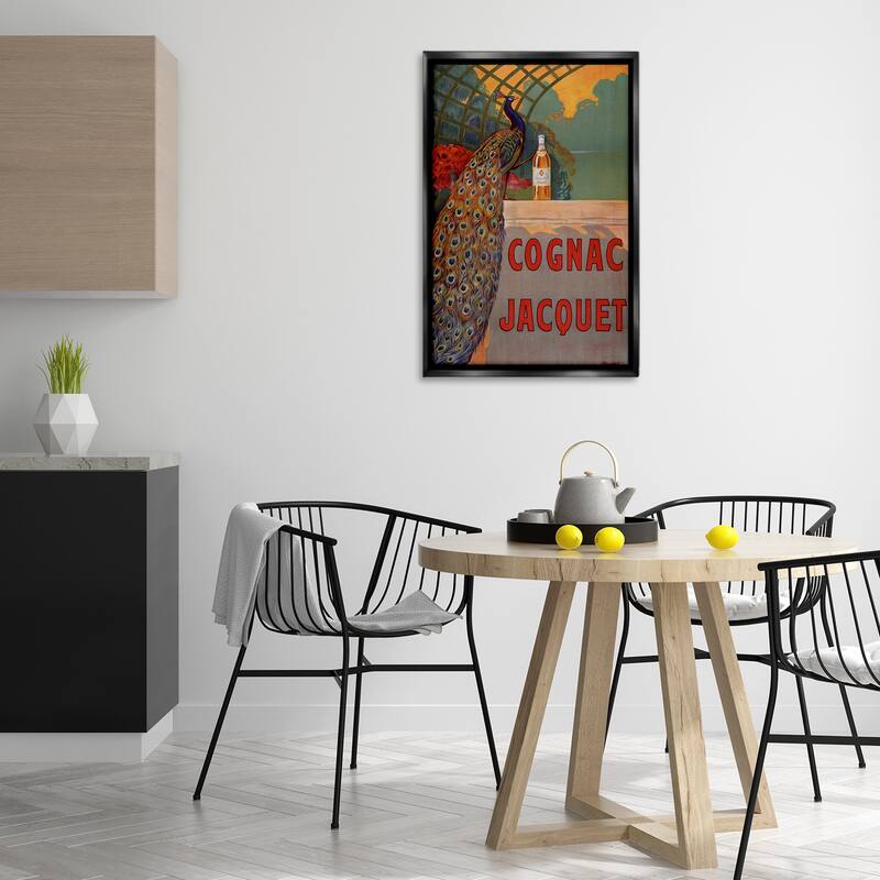 Stupell Vintage Cognac & Peacock Framed Floater Canvas Wall Art Design By Marcus Jules