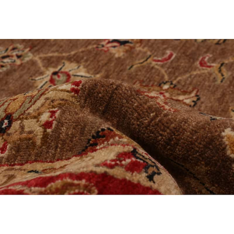 ECARPETGALLERY Hand-knotted Jamshidpour Brown Wool Rug - 6' 1" x 6' 2"