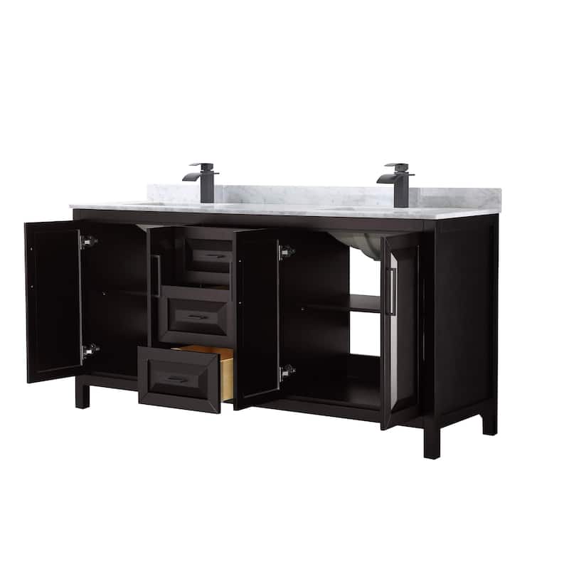 Wyndham Collection Daria 72" Free Standing Double Vanity Set with MDF