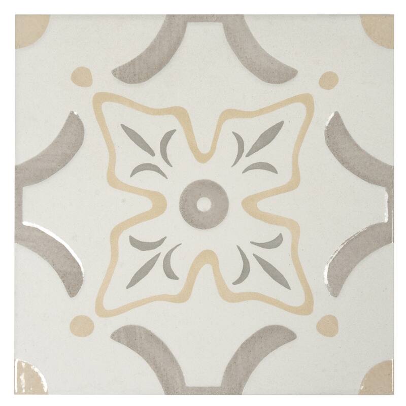 Palmera 9x9 Muted WYG Porcelain Floral Square Wall and Floor Tile (6.96 sq ft/case) - 13 Pack