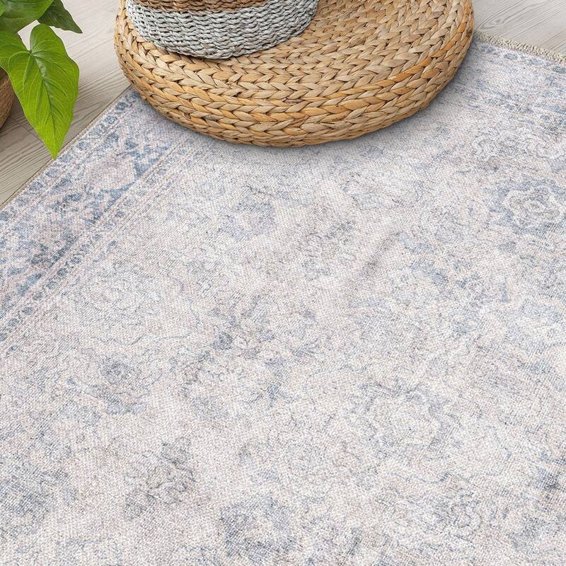 World Rug Gallery Transitional Distressed Vintage Machine Washable Area Rug