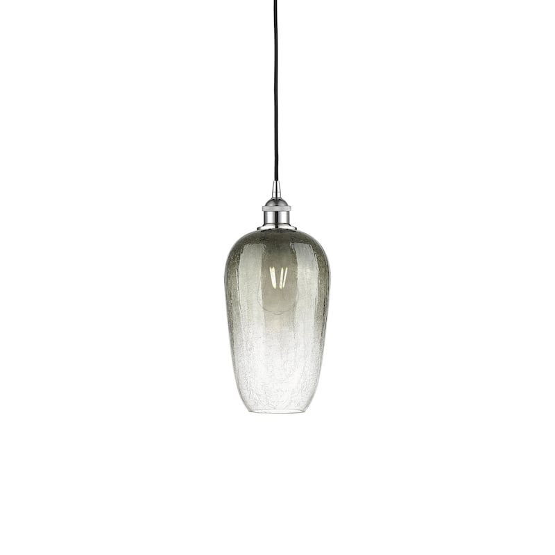 Innovations Lighting 616-1P-15-7 Brookhaven Flute Pendant Brookhaven - Polished Chrome / Slate