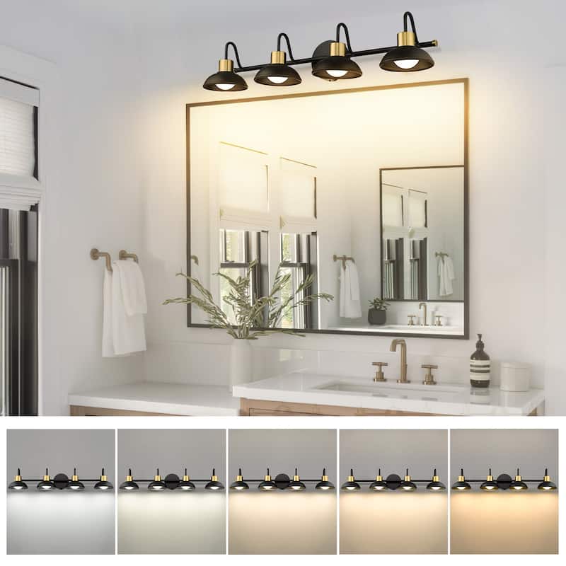 3/4/5 Light 15W LED Gooseneck Black Bathroom Vanity Light