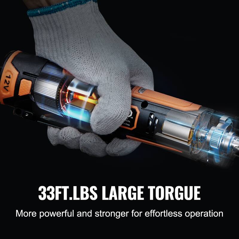 UIMOSO 3/8" Cordless Electric Ratchet Wrench Set, 12V 33 Ft-lbs Power Ratchet Tool Kit, 45-Min Fast Charge
