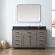 preview thumbnail 8 of 99, Sudio Design Bathroom Vanity Jasper Textured Collection 60" Single Sink - Textured Gray with Blue Limestone Top