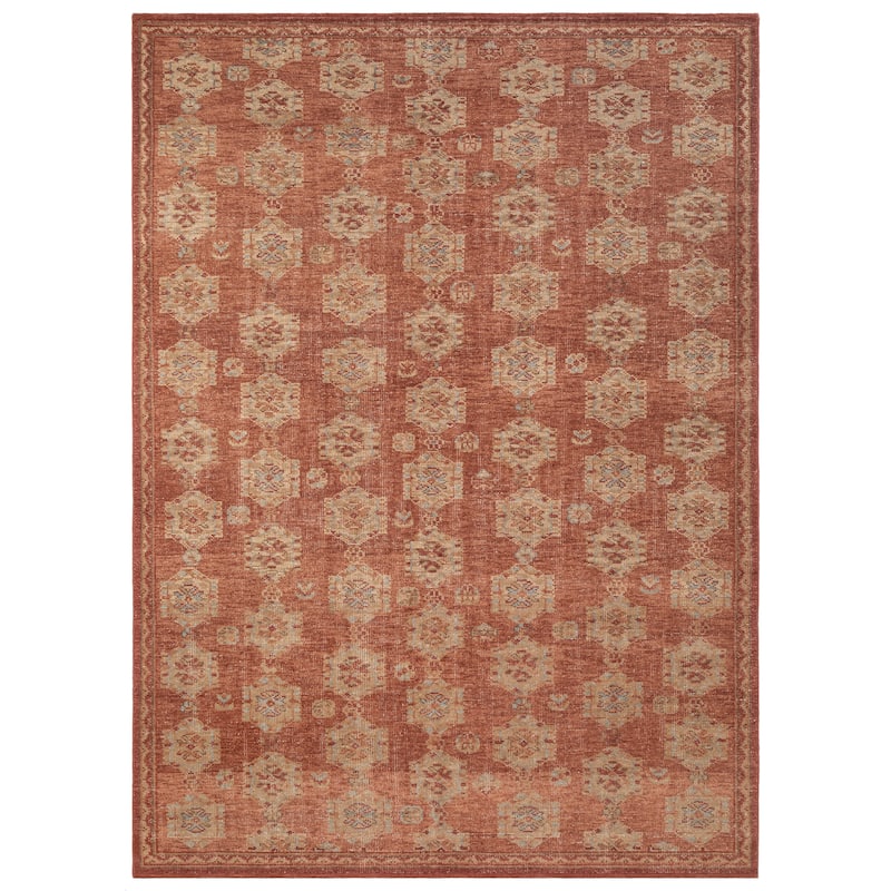 Terra by Obeetee Tuscany Evelyn Red Rug - Lavender/Ivory - 3' x 5'