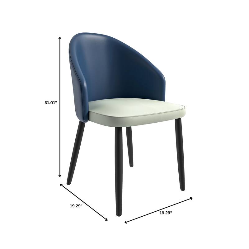 Paradiso Modern Dining Chairs Upholstered Seat and Solid Wood Legs by LeisureMod
