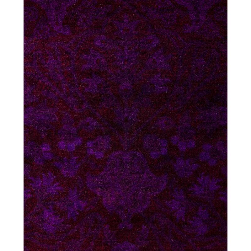Overdyed One-of-a-Kind Hand-Knotted Area Rug - Purple - 2' 7" x 18' 3"