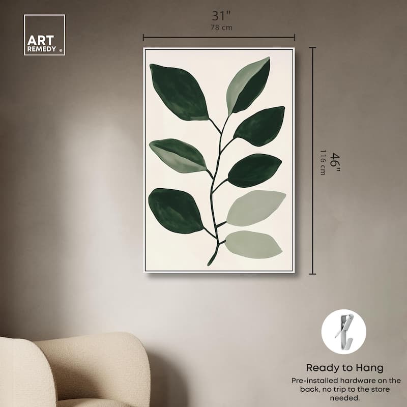 Green and Grey Branch I Canvas by Art Remedy
