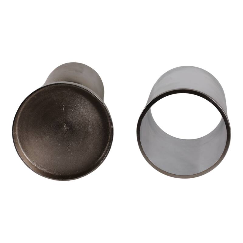 Aluminum Glass Floor Candle Holder Elegant Removable Hurricane