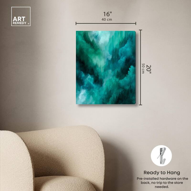 Textured Teal II Canvas by Art Remedy, Gallery Wrapped