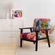 preview thumbnail 5 of 15, Designart "Colorful Pink Purple Flowers" Upholstered Traditional Accent Chair and Arm Chair
