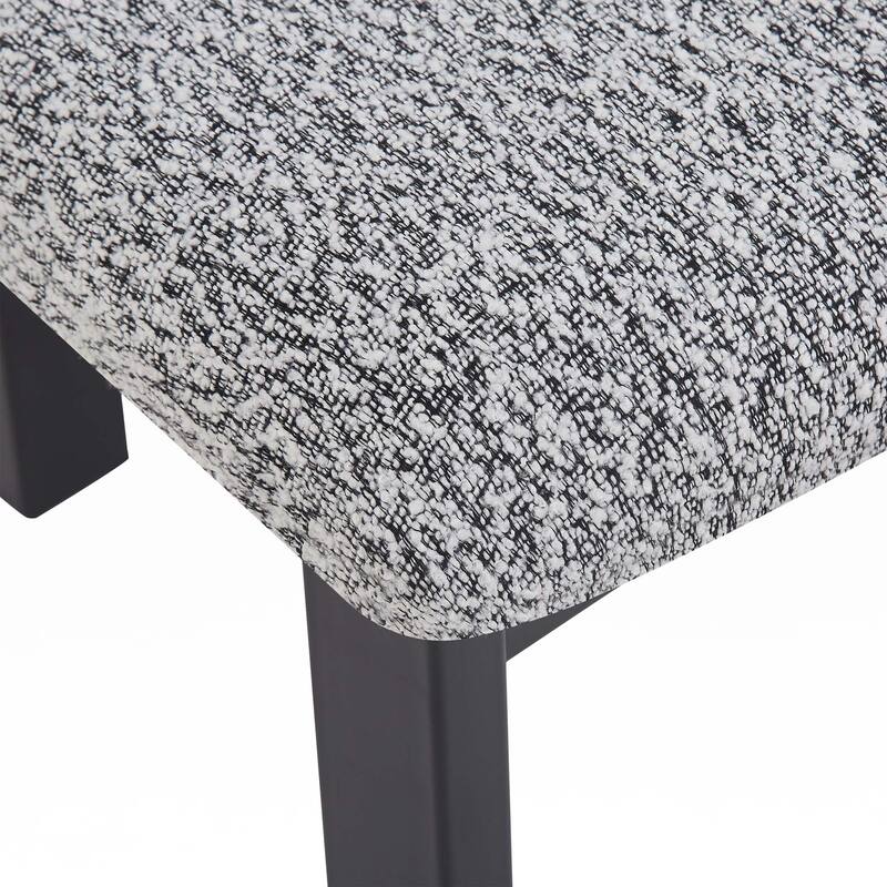 Upholstered Armless Dining Chairs With Metal Legs (Set of 2) - Black