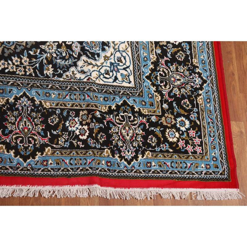Traditional Floral Red Kashan Turkish Rug Machine-Made Carpet - 9'6" x 12'11"