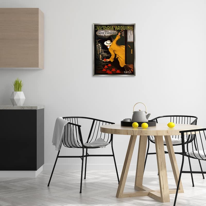 Stupell Vintage Espresso Advertisement Framed Floater Canvas Wall Art Design By Marcus Jules