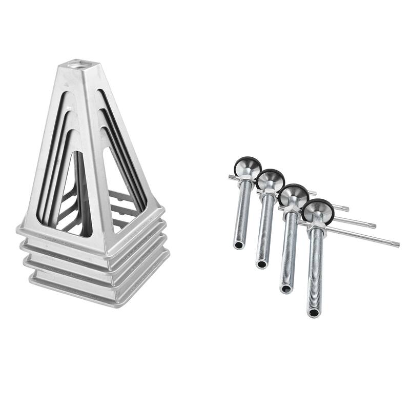 RV Stabilizer Jacks for RV Travel Trailer Camper, Single Screw Jack - 6000 lbs - Silver