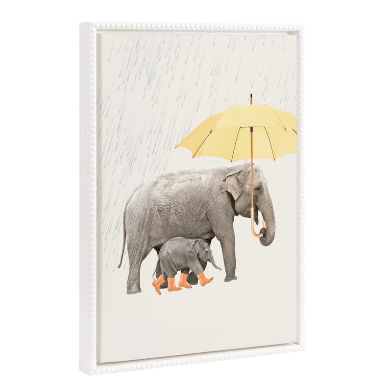 Kate and Laurel Sylvie Beaded Rain Framed Canvas by July Art Prints - 18x24