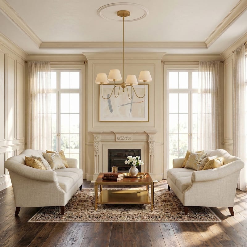 Acroma 4 - Light Dimmable Traditional Fabric Chandelier