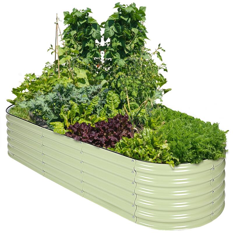 Aoodor 6-in-1 Modular Aluzinc Metal Raised Garden Bed - Outdoor Garden Planter Box for Vegetable, Flower, Herb - 67X47X17