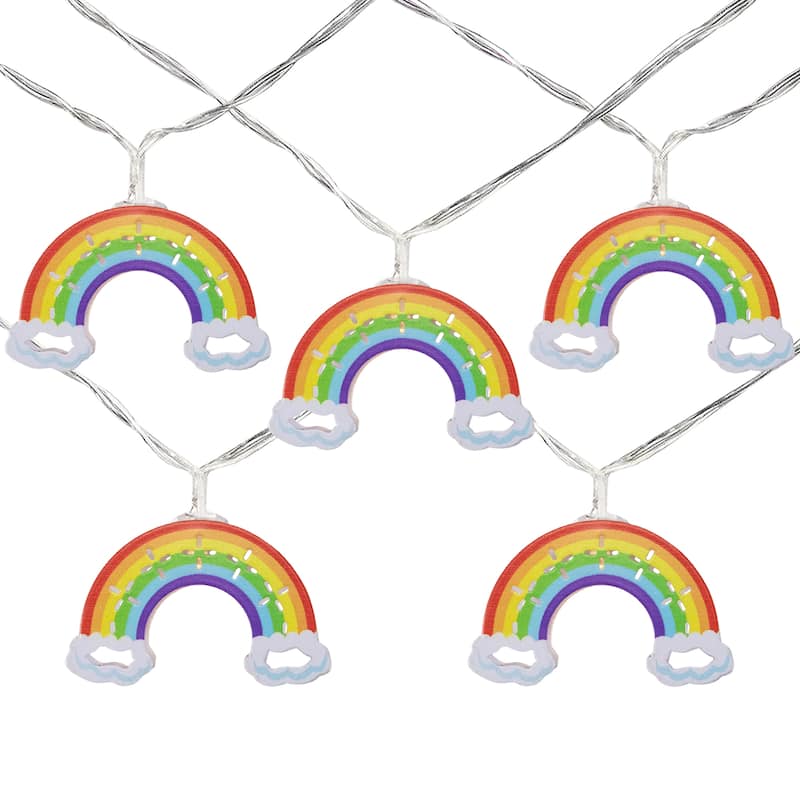 10 Count LED Warm White Rainbow Christmas Lights - 3.25 Ft Clear Wire - 3.25'