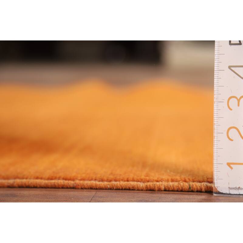 Orange Gabbeh Modern Rug Hand-Knotted Wool Carpet - 4'0"x 5'9"