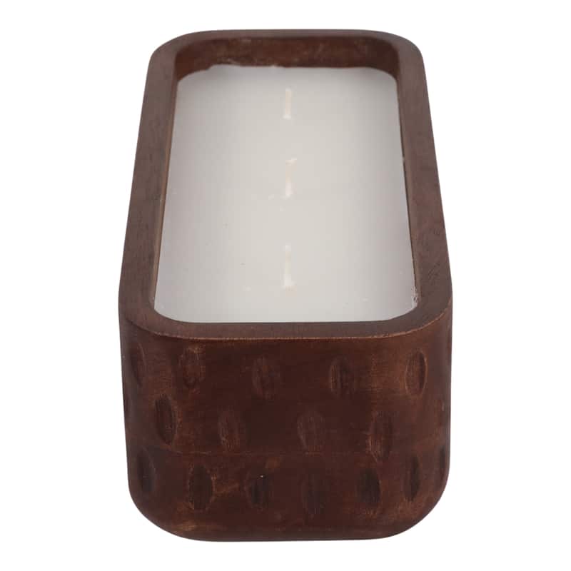 Decorative Vanilla Scented Mango Wood Candle - 10", Brown - 9.5"