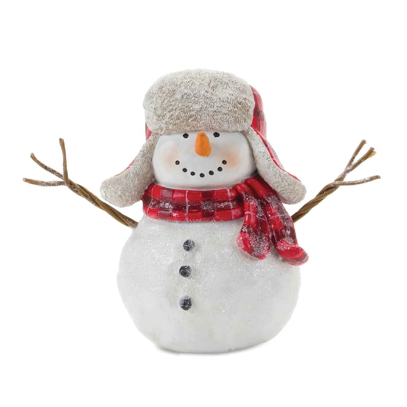 Set of 4 Snowmen with Scarf Christmas Tabletop Figurines 7.25"