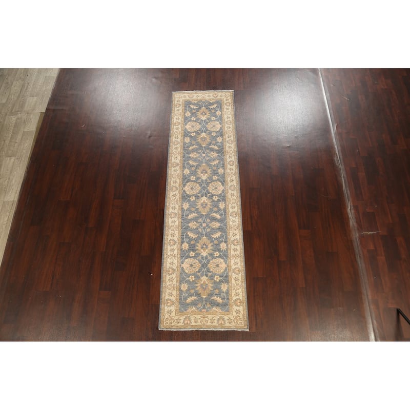 Vegetable Dye Floral Oriental Peshawar Chobi Runner Rug Hand-knotted - 2'8" x 9'8"