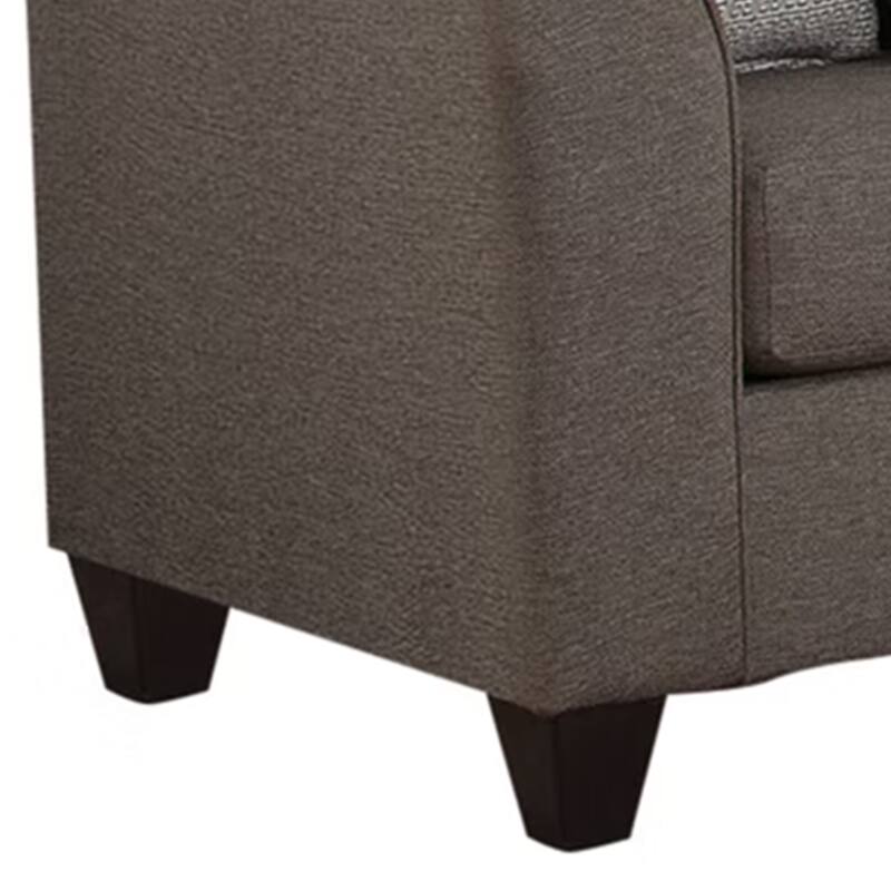 Transitional Fabric & Wood Sofa With Flared Arms, Light Gray