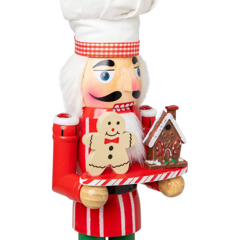 Gingerbread Chef Wooden Christmas Nutcracker - 15"