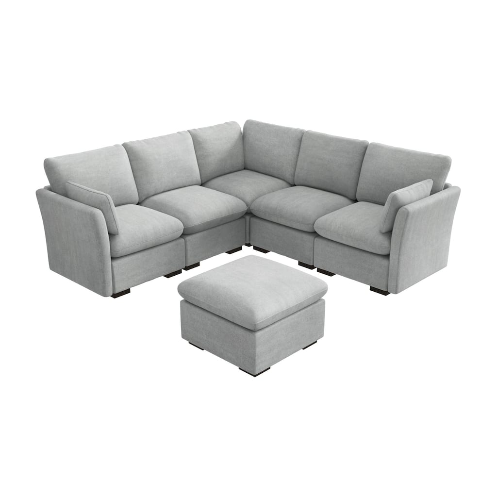 Bush Home Sienna Modular 4-Seater Sectional with Storage Ottoman