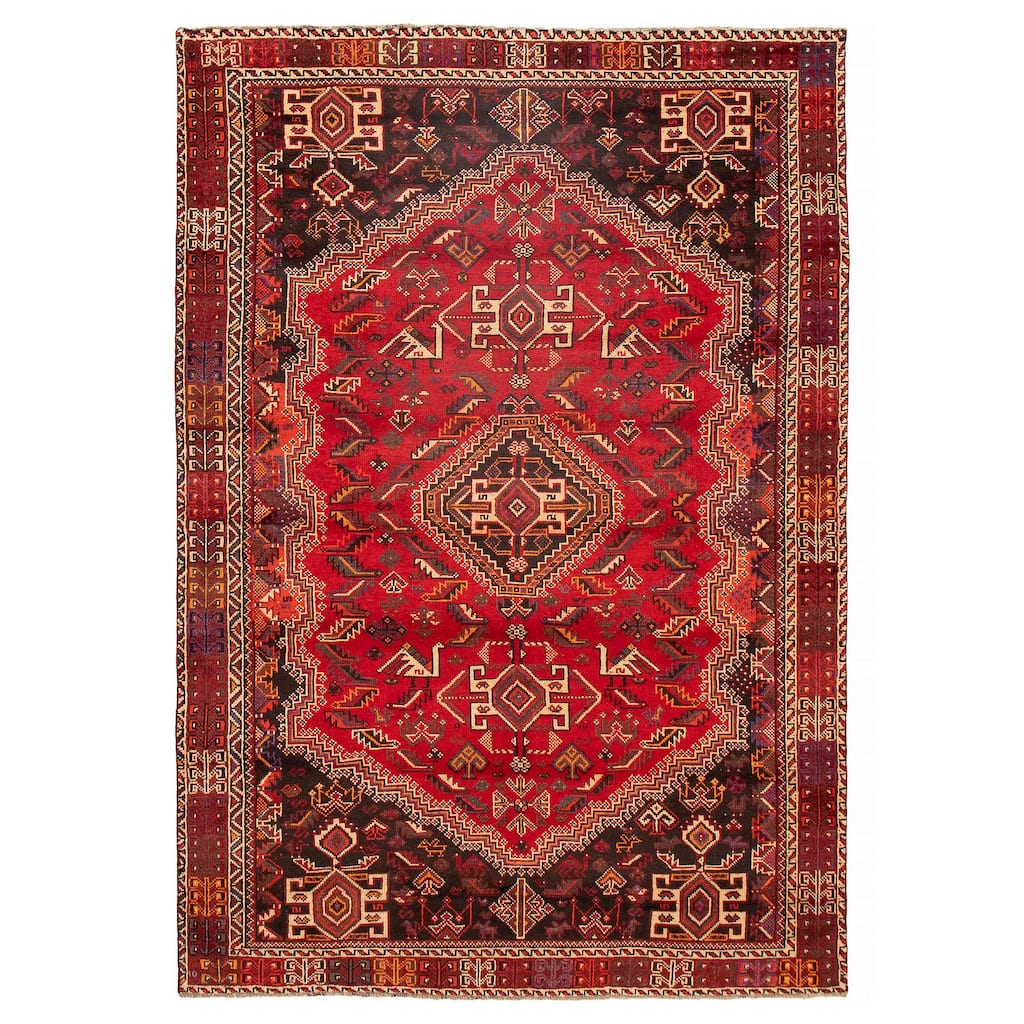 ECARPETGALLERY Hand-knotted Melis Red Wool Rug - 6'10 x 10'0