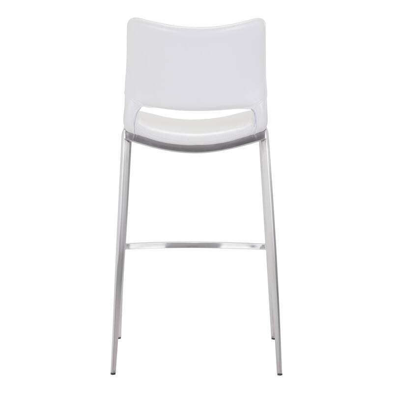 Ace Barstool White & Silver