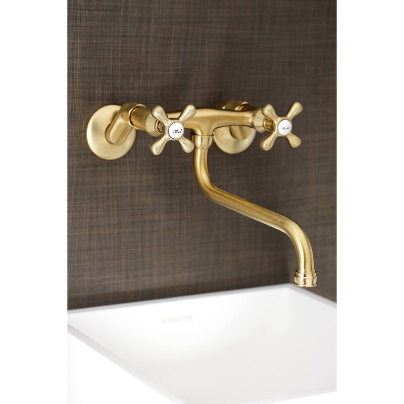 Kingston Two-Handle 2-Hole Wall Mount Bathroom Faucet