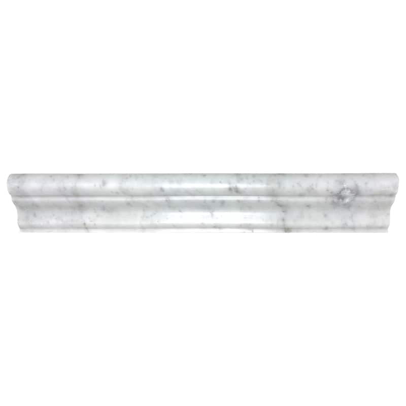 Carrara Marble 2" x 12" Honed Chair Rail Liner - Sample - White