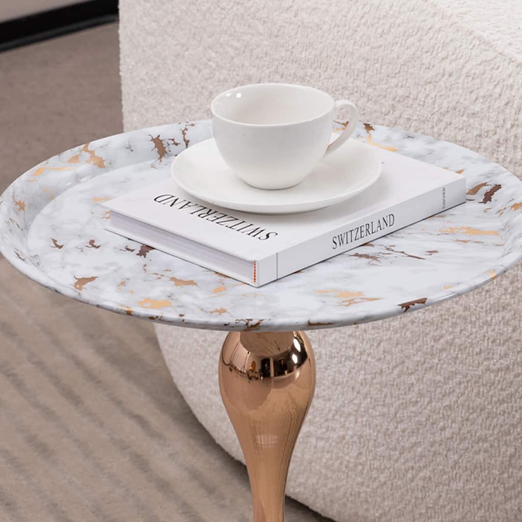 Coffee Table Gold White Cocktail Table Decorative Table End Table