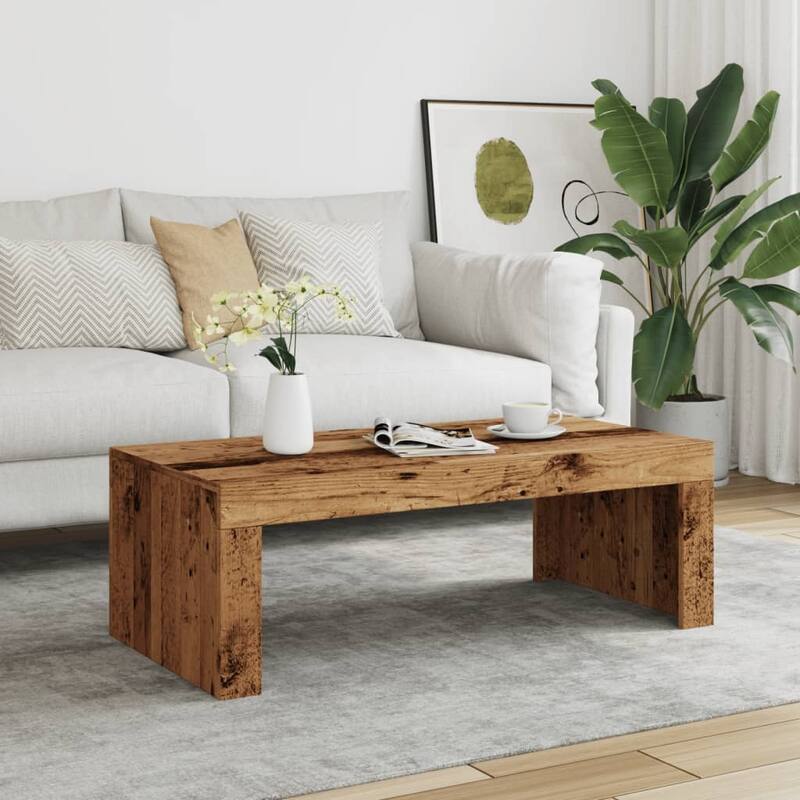 vidaXL Coffee Table Old wood Engineered wood 40.2 x 19.7 x 13.8 in - 19.7 x 40.2 x 13.8 in