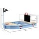 preview thumbnail 5 of 3, Wooden Sandbox with Pirate Ship Design for 3-7 Years, Blue