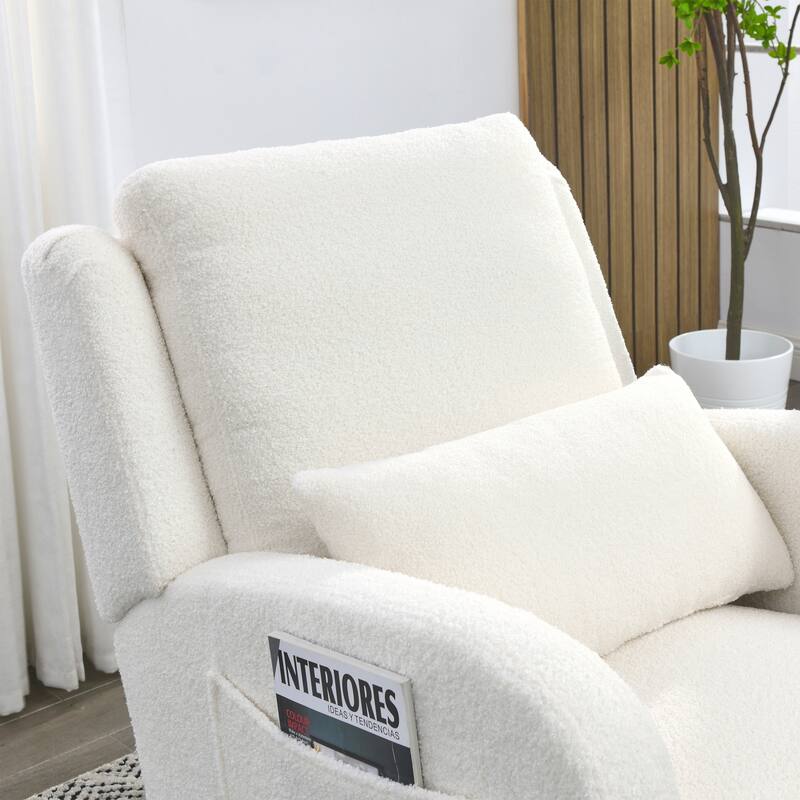 27.5 "W Modern Accent High Back Living Room Casual Armchair Rocker with One Lumbar Pillow